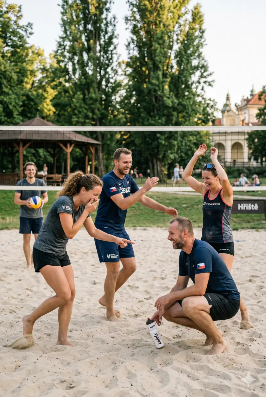 Athletes playing together